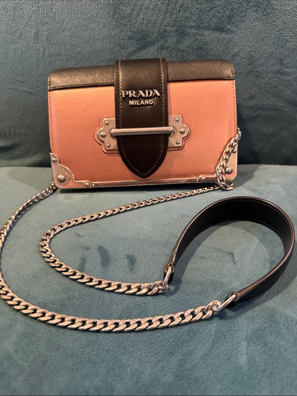Prada Pink and Black Chain Crossbody Bag